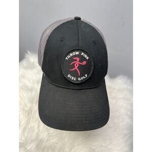Throw Pink‎ Disc Golf Mesh Back Ball Cap Black Gray Trucker